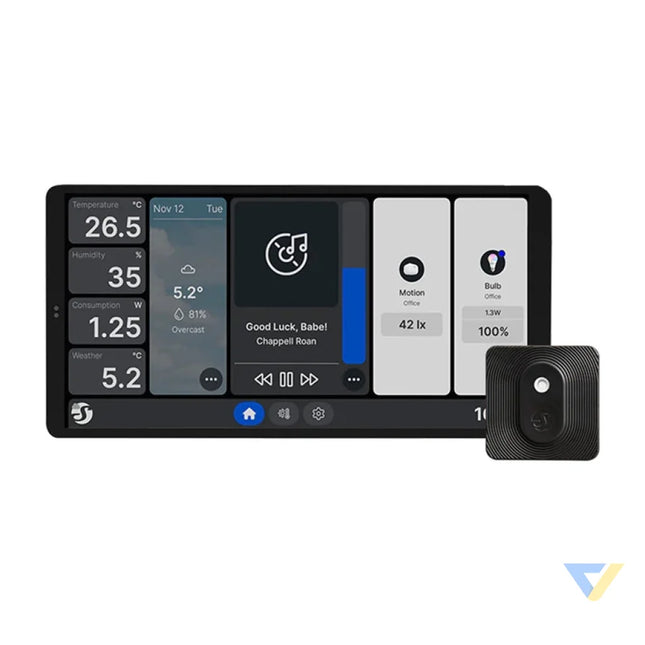 Dual Control Panel Shelly Wall Display X2 WiFi/BLU (black) + BLU H&T Control panels