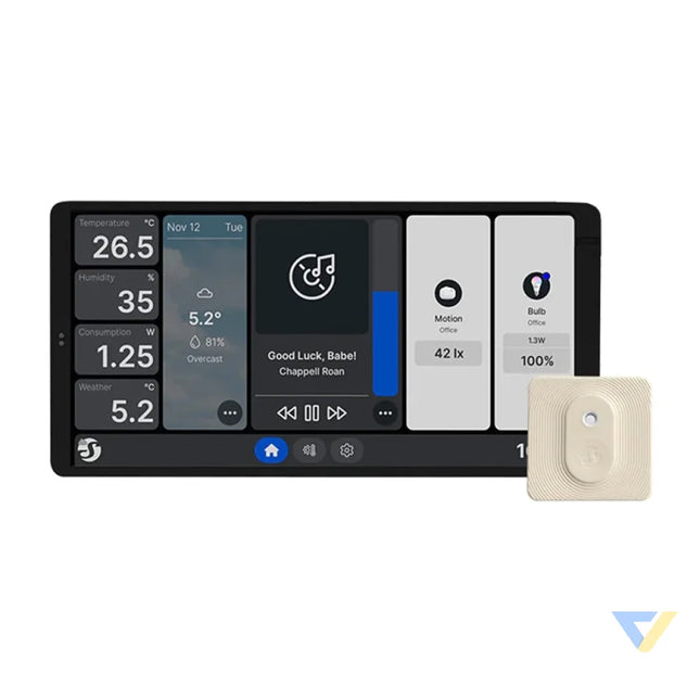 Dual Control Panel Shelly Wall Display X2 WiFi/BLU (silver) + BLU H&T Control panels
