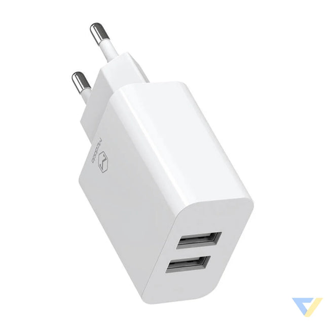 Dual USB charger Mcdodo CH 6720 (EU) Lightning 1m Travel set (white) mains chargers