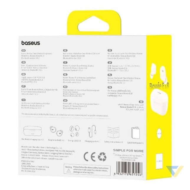 Earphones TWS Baseus Bowie E18 (white) TWS