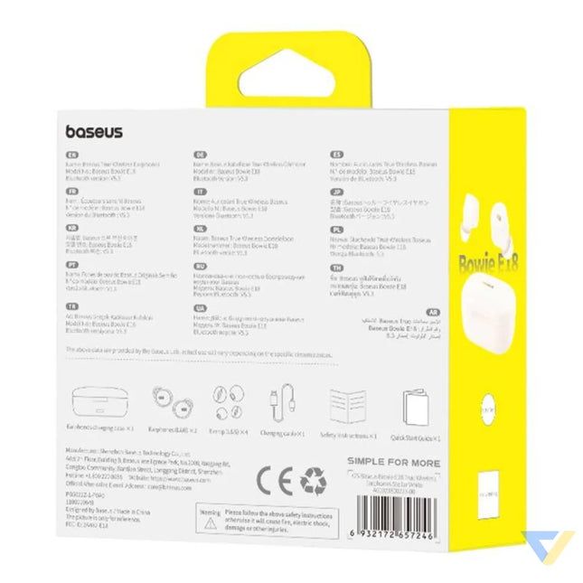 Earphones TWS Baseus Bowie E18 (white) TWS