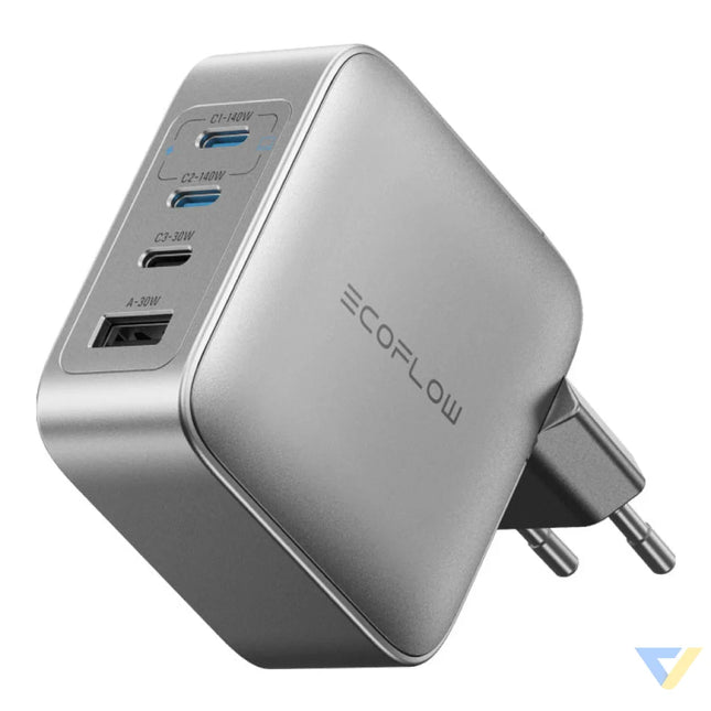 EcoFlow RAPID Pro 140W mains charger 3xUSB C 1xUSB A GaN mains chargers