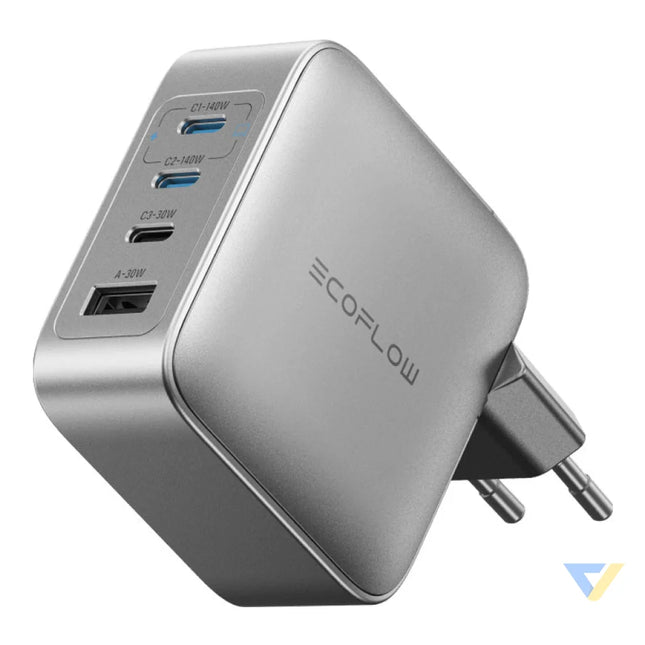 EcoFlow RAPID Pro 140W mains charger 3xUSB C 1xUSB A GaN mains chargers