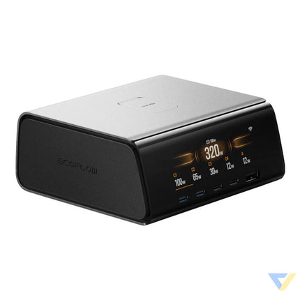 EcoFlow RAPID Pro 320W docking station 4xUSB C 1xUSB A GaN mains chargers