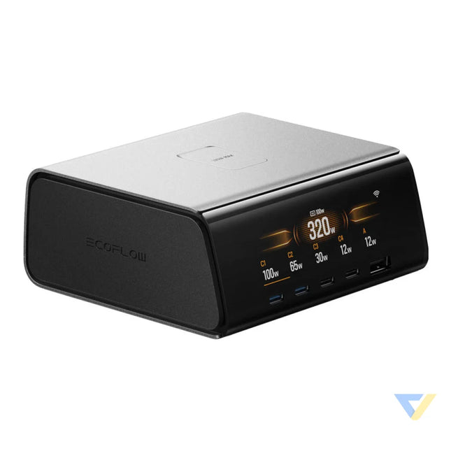 EcoFlow RAPID Pro 320W docking station 4xUSB C 1xUSB A GaN mains chargers