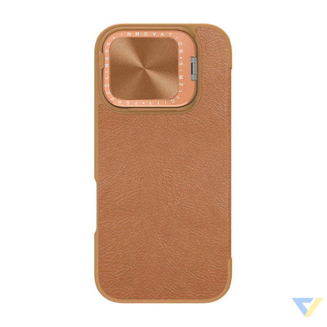 Etui Nillkin Qin Prop Leather iPhone 16 (brązowy) Protective cases for smartphones
