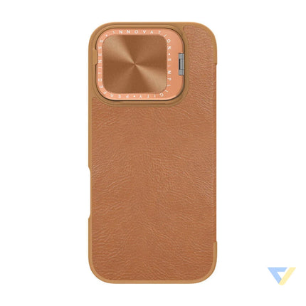 Etui Nillkin Qin Prop Leather iPhone 16 (brązowy) Protective cases for smartphones