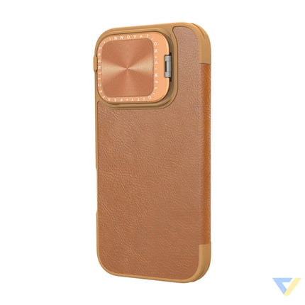 Etui Nillkin Qin Prop Leather iPhone 16 (brązowy) Protective cases for smartphones