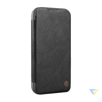 Etui Nillkin Qin Prop Leather iPhone 16 (czarny) Protective cases for smartphones