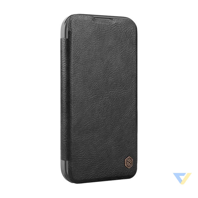 Etui Nillkin Qin Prop Leather iPhone 16 (czarny) Protective cases for smartphones