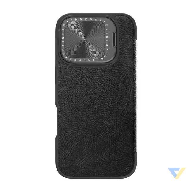 Etui Nillkin Qin Prop Leather iPhone 16 (czarny) Protective cases for smartphones
