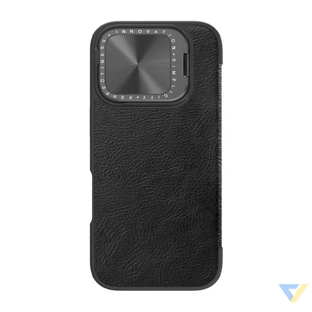 Etui Nillkin Qin Prop Leather iPhone 16 (czarny) Protective cases for smartphones