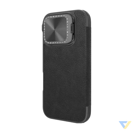 Etui Nillkin Qin Prop Leather iPhone 16 (czarny) Protective cases for smartphones