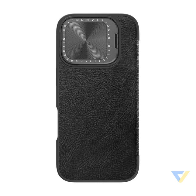 Etui Nillkin Qin Prop Leather iPhone 16 (czarny) Protective cases for smartphones