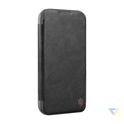 Etui Nillkin Qin Prop Leather iPhone 16 Pro Max (czarny) Protective cases for smartphones