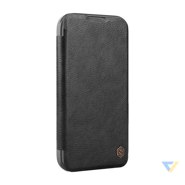 Etui Nillkin Qin Prop Leather iPhone 16 Pro Max (czarny) Protective cases for smartphones