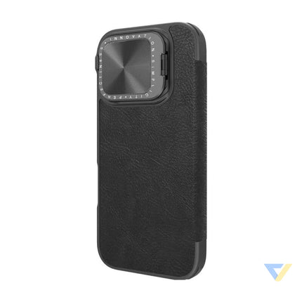 Etui Nillkin Qin Prop Leather iPhone 16 Pro Max (czarny) Protective cases for smartphones