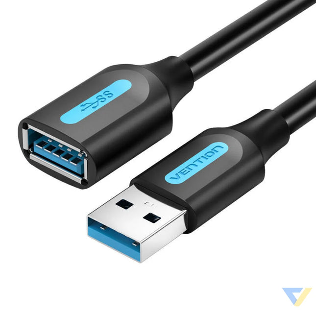 Extension Cable USB 3.0 male to female Vention CBHBH 2m Black Adapters connectors and converters