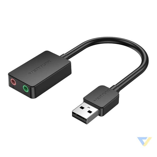 External sound card USB 2.0 TRS Vention CDYB0 2 port 0.15m Adapters connectors and converters
