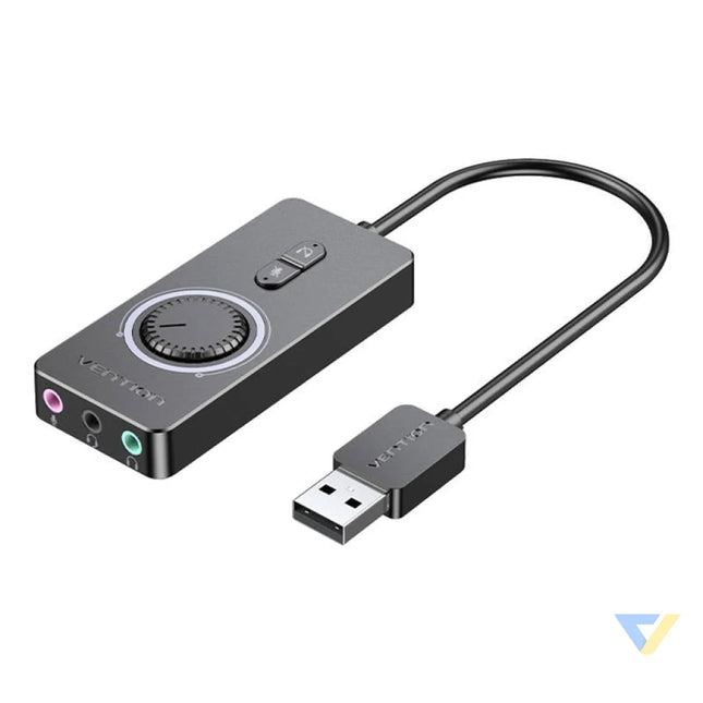 External USB 2.0 audio card Vention CDRBF 1m (black) External sound cards