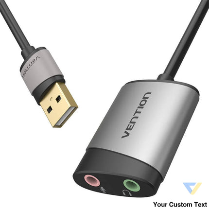 External USB Sound Card Vention CDKHB TRS 3.5mm 0.15m (gray) External sound cards