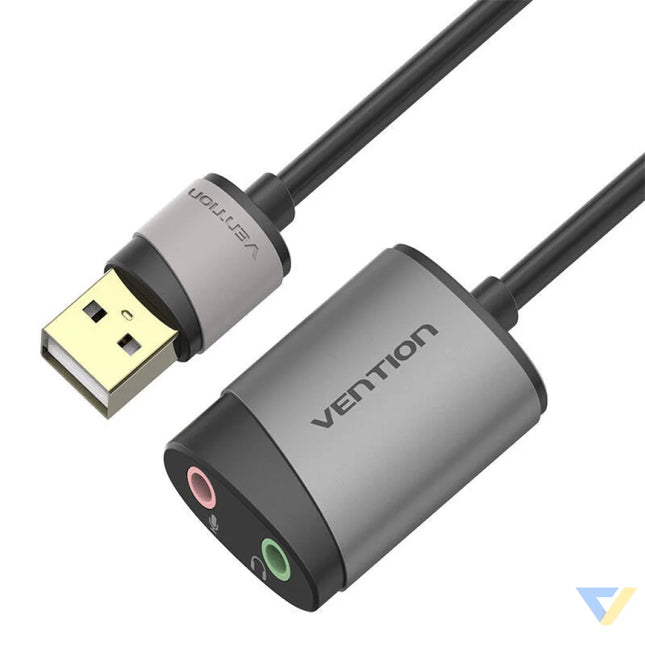 External USB Sound Card Vention CDKHB TRS 3.5mm 0.15m (gray) External sound cards