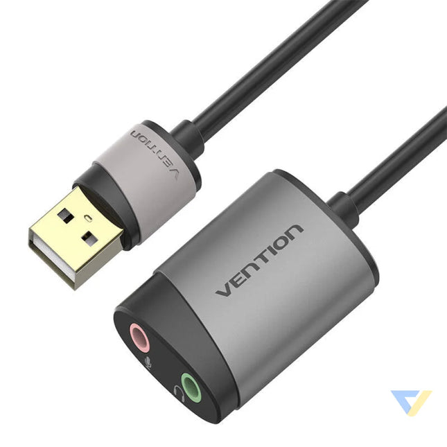 External USB Sound Card Vention CDKHB TRS 3.5mm 0.15m (gray) External sound cards