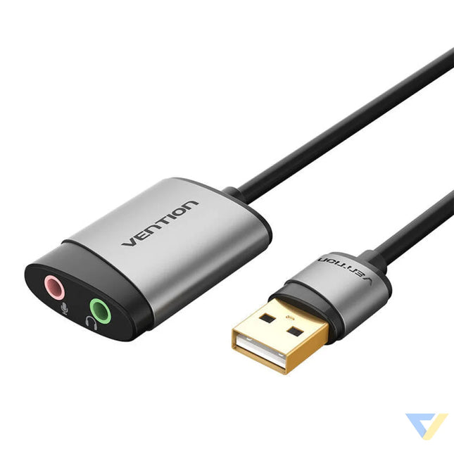 External USB Sound Card Vention CDKHB TRS 3.5mm 0.15m (gray) External sound cards