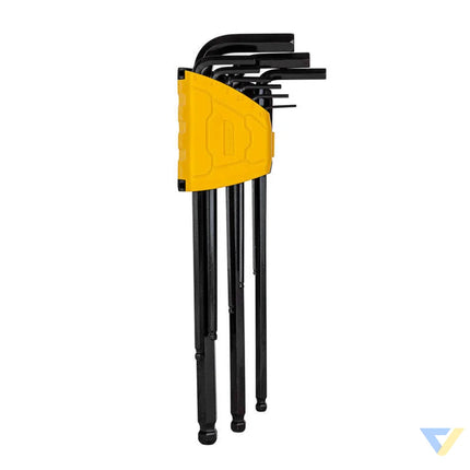 Extra Long Ball End Hex Key Set Deli Tools EDL232309H 1.5 10mm 9pcs Screwdrivers