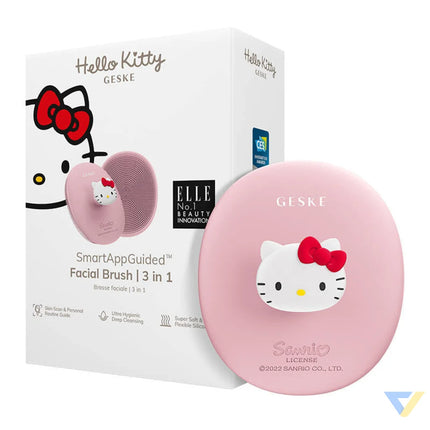 Facial Cleaning Brush 3in1 with handle Geske with APP (Hello Kitty pink) Face cleansing brushes