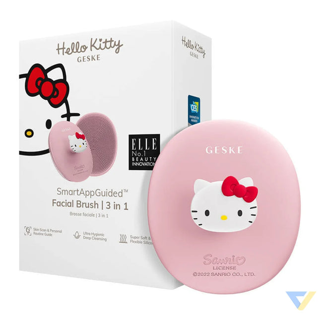 Facial Cleaning Brush 3in1 with handle Geske with APP (Hello Kitty pink) Face cleansing brushes
