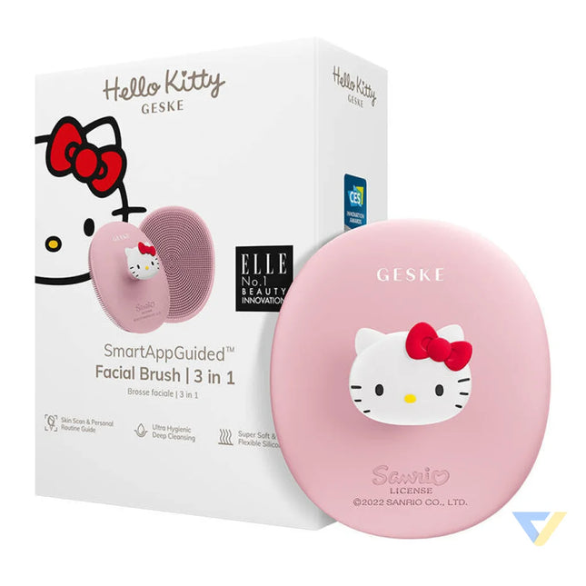 Facial Cleaning Brush 3in1 with handle Geske with APP (Hello Kitty pink) Face cleansing brushes