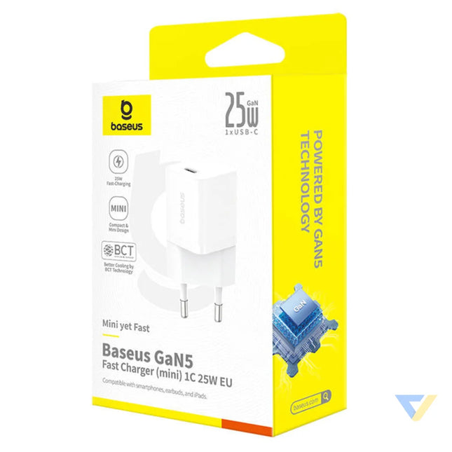 Fast Charger Baseus GaN5 mini 1C 25W (white) mains chargers