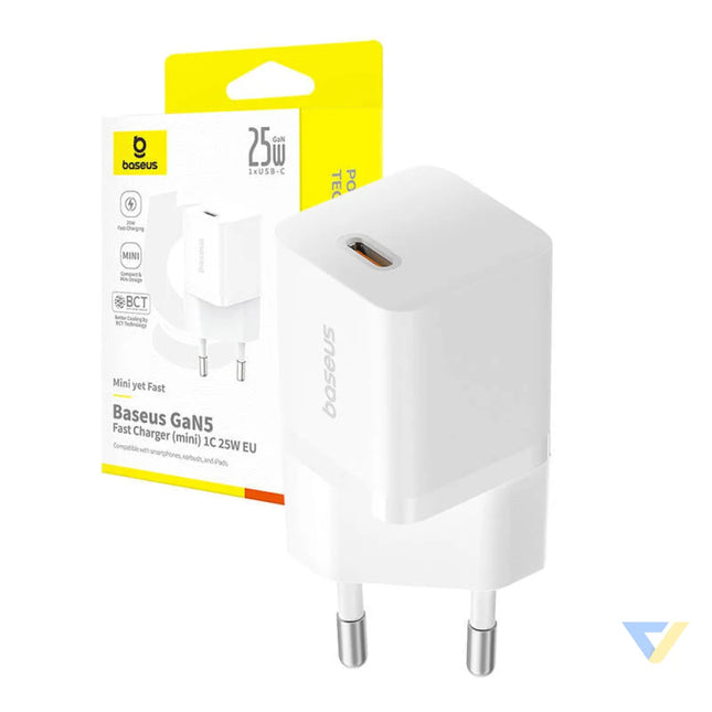 Fast Charger Baseus GaN5 mini 1C 25W (white) mains chargers