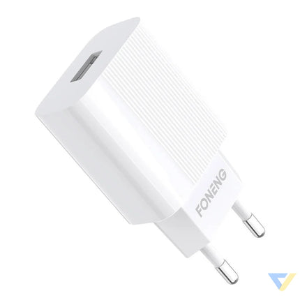 Fast charger Foneng 1x USB EU28 12W QC 3.0 + USB Type C cable mains chargers