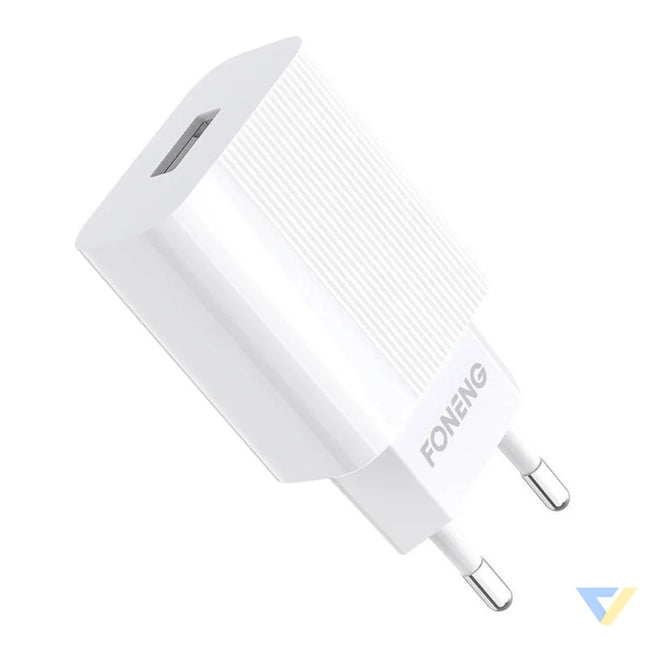 Fast charger Foneng 1x USB EU28 12W QC 3.0 + USB Type C cable mains chargers