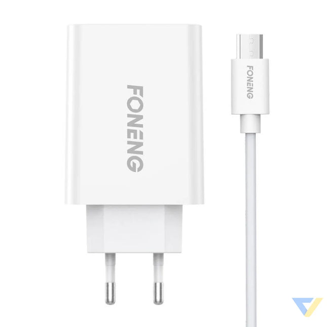 Fast charger Foneng 1x USB EU43 10.5W + USB Micro cable mains chargers