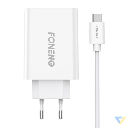 Fast charger Foneng 1x USB EU43 10.5W + USB Type C cable mains chargers