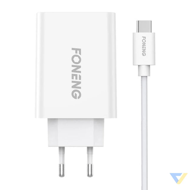 Fast charger Foneng 1x USB EU43 10.5W + USB Type C cable mains chargers