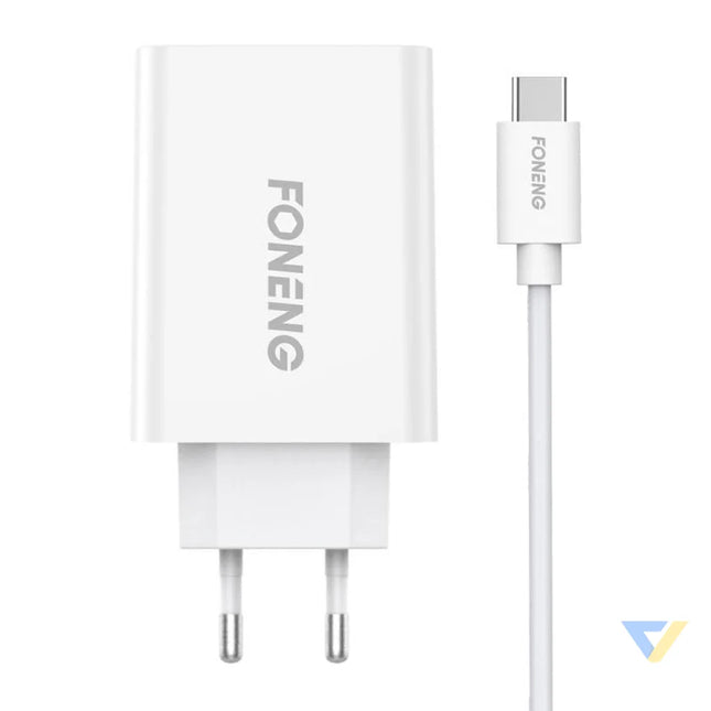Fast charger Foneng 1x USB EU43 10.5W + USB Type C cable mains chargers