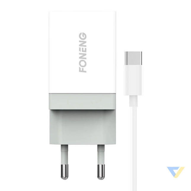 Fast charger Foneng 1x USB K210 10.5W + USB Type C cable 1m mains chargers