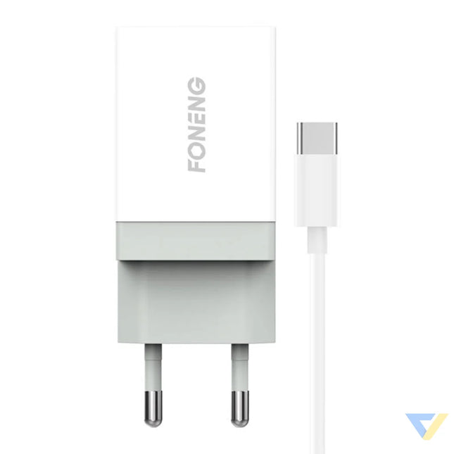 Fast charger Foneng 1x USB K210 10.5W + USB Type C cable 1m mains chargers