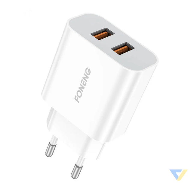 Fast charger Foneng 2x USB EU45 12W + USB Micro cable mains chargers
