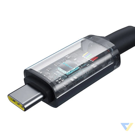 Fast Charging Cable Baseus Crystal Shine USB C to USB C 100W 1,5m 20Gb (black) USB C to USB C