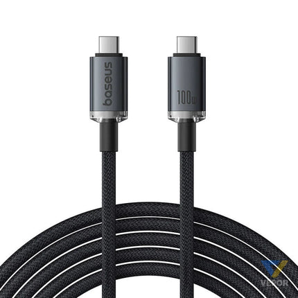 Fast Charging Cable Baseus Crystal Shine USB C to USB C 100W 1,5m 20Gb (black) USB C to USB C