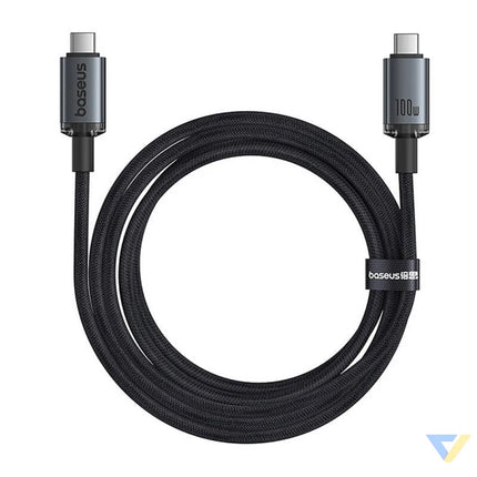 Fast Charging Cable Baseus Crystal Shine USB C to USB C 100W 1,5m 20Gb (black) USB C to USB C
