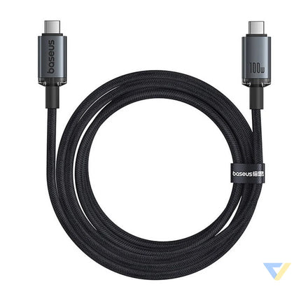 Fast Charging Cable Baseus Crystal Shine USB C to USB C 100W 1,5m 20Gb (black) USB C to USB C