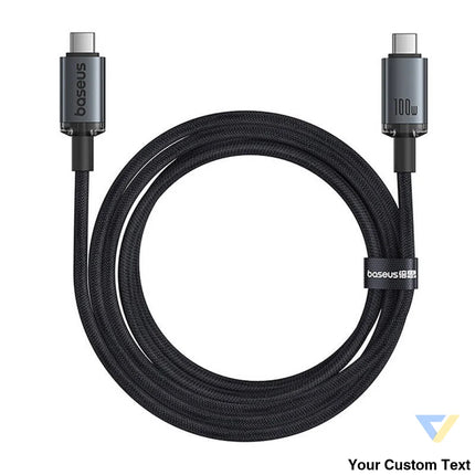Fast Charging Cable Baseus Crystal Shine USB C to USB C 100W 1,5m 20Gb (black) USB C to USB C