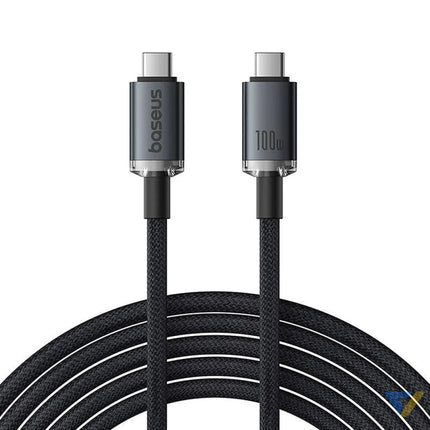 Fast Charging Cable Baseus Crystal Shine USB C to USB C 100W 1,5m 20Gb (black) USB C to USB C