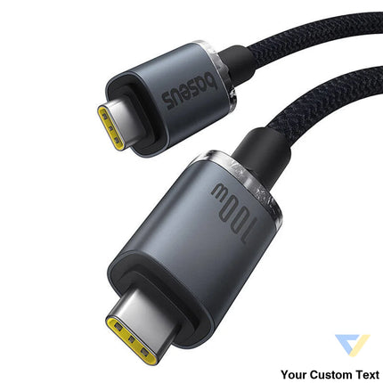 Fast Charging Cable Baseus Crystal Shine USB C to USB C 100W 1,5m 20Gb (black) USB C to USB C